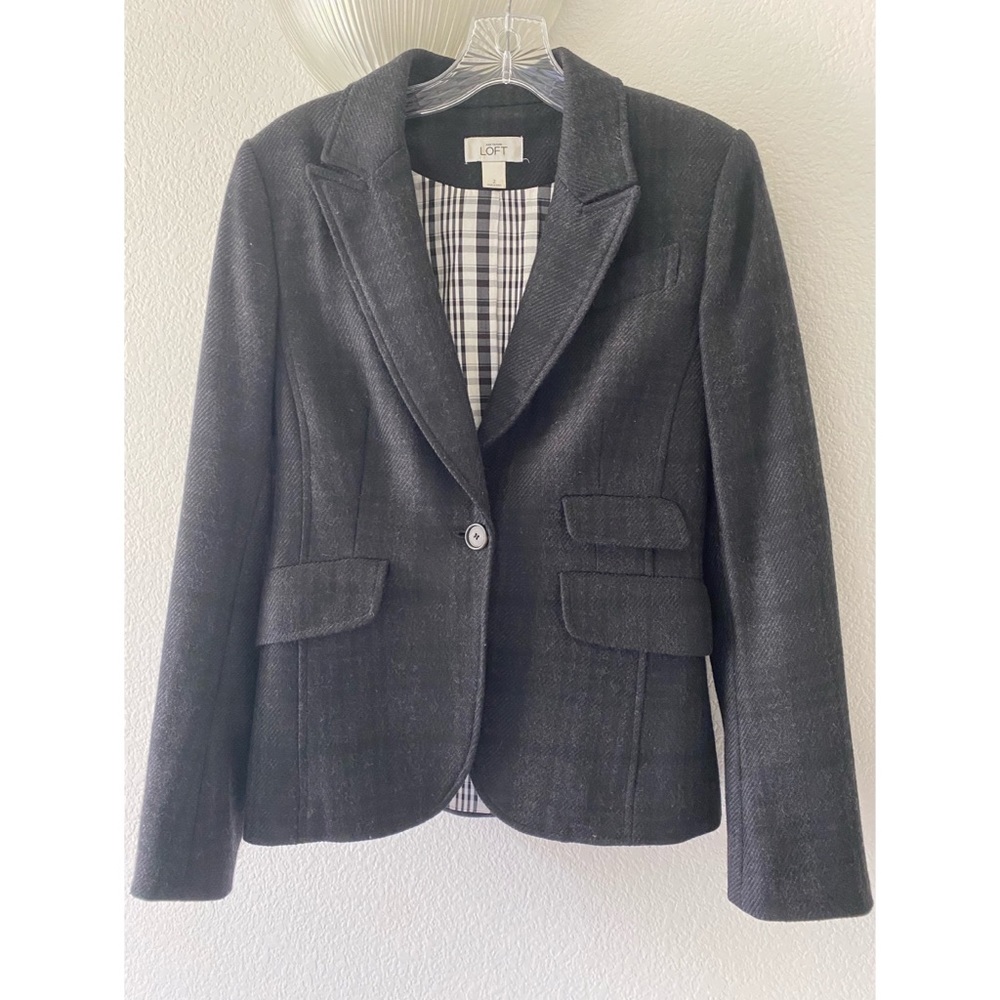 Loft Black Wool Blazer